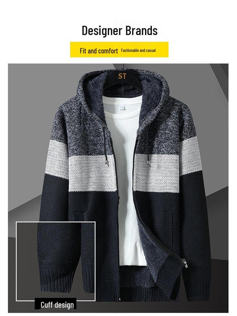 Cardigan en laine tricotée velours pour homme Automne/Hiver