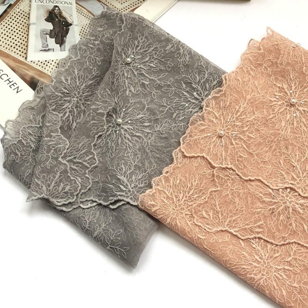 Versatile Retro Lace Scarf 130×30cm Elegant Headscarf Embroidered Flower Literary Style Embroidered Scarf for Women