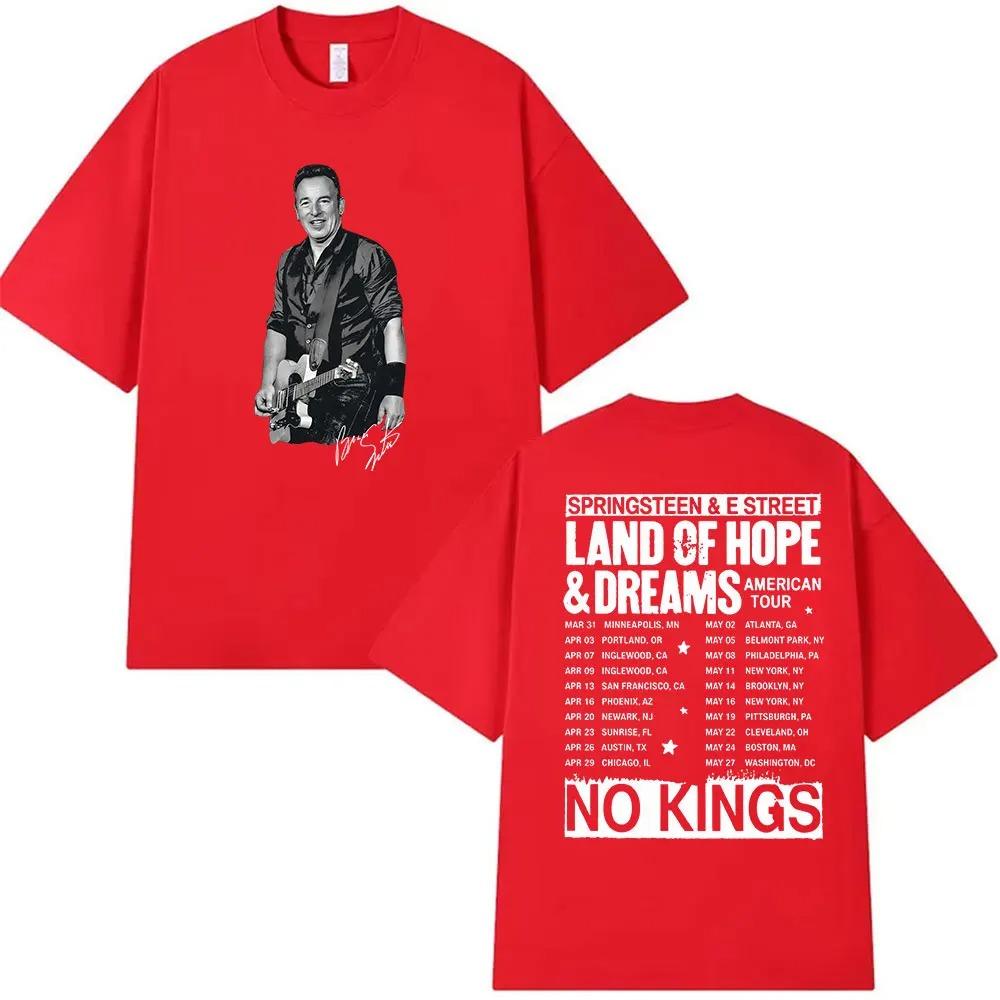 Bruce Springsteen Land of Hope & Dreams Tour 2026 T Shirt Men's Women Hip Hop Rock Short Sleeve T-shirts Retro Gothic Clothing T-shirt
