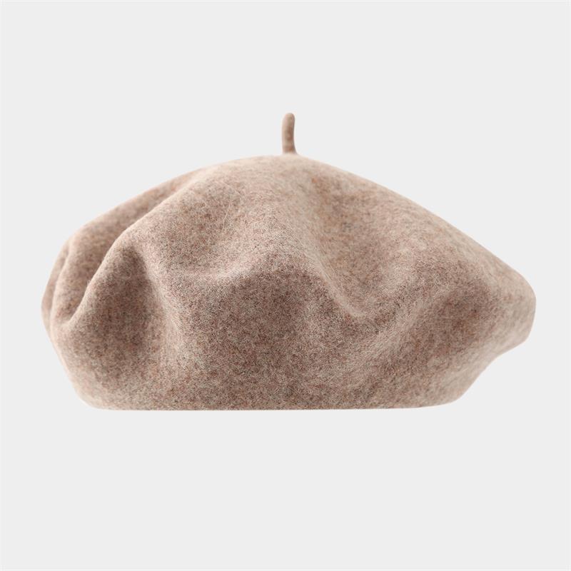 Solid Color Wool Beret Girls Winter Versatile Bud Hat Japanese Literary and Retro Painter Hat