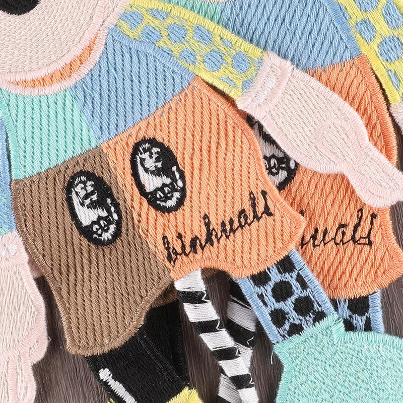 Duoku Computerstickerei Stoffetikett Cartoon-Tier Große Maus Bekleidungszubehör Aufnäher Stoffaufkleber