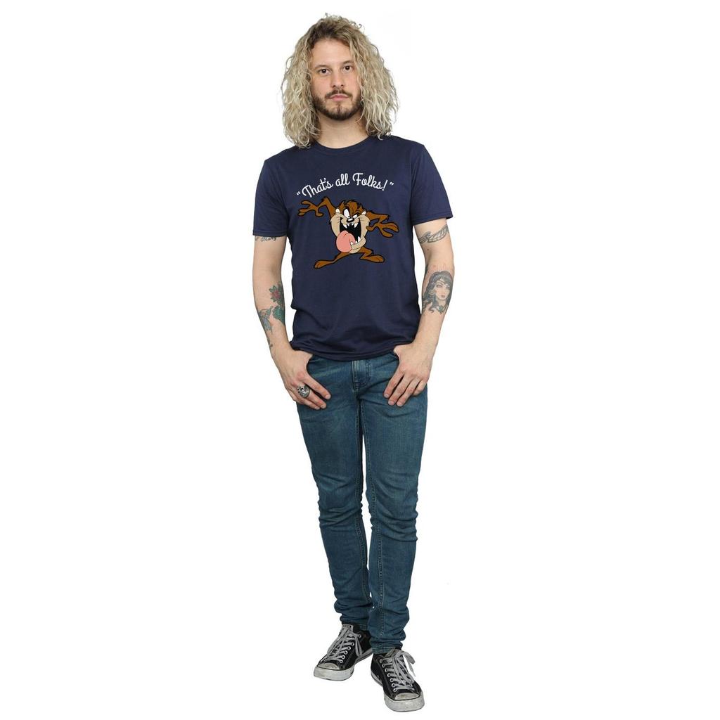Looney Tunes Mens ThatÂ´s All Folks Taz Cotton T-Shirt