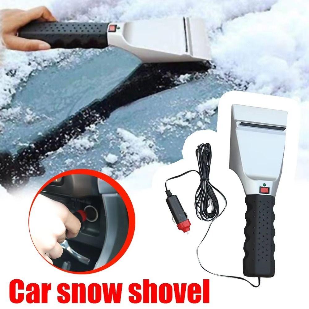 Rubber Wiper Electric Heated Snow Scraper 12V Heated Ice Remover Car Ice Scraper  Winter Use