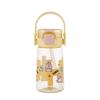 Water bottle high value cartoon children plastic straw cup men and women summer anti-drop lift portable water cup student drinking cup