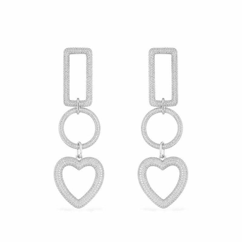 APM Monaco earrings Square heart-shaped circle design chain link is classic, fashionable, lightweight, comfortable and versatile. for women AE14798OX