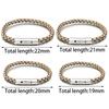 1pc 19/20/21/22cm Leather Cord Bracelet Vintage Stainless Steel Buckle Braided Rope Bracelet For DIY Fashion Crafts Jewelry Gift