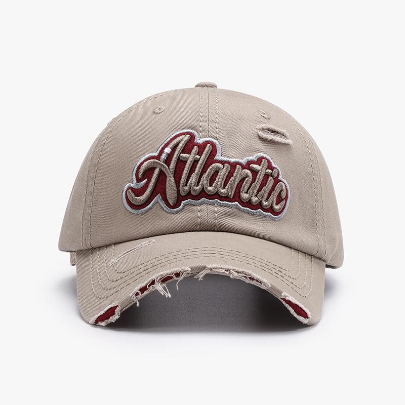 Baseball Cap Women's Soft Top Outdoor European and American Letter Embroidery Men's Hat Fashion Soft Top Washed Big Head Circumference Cap