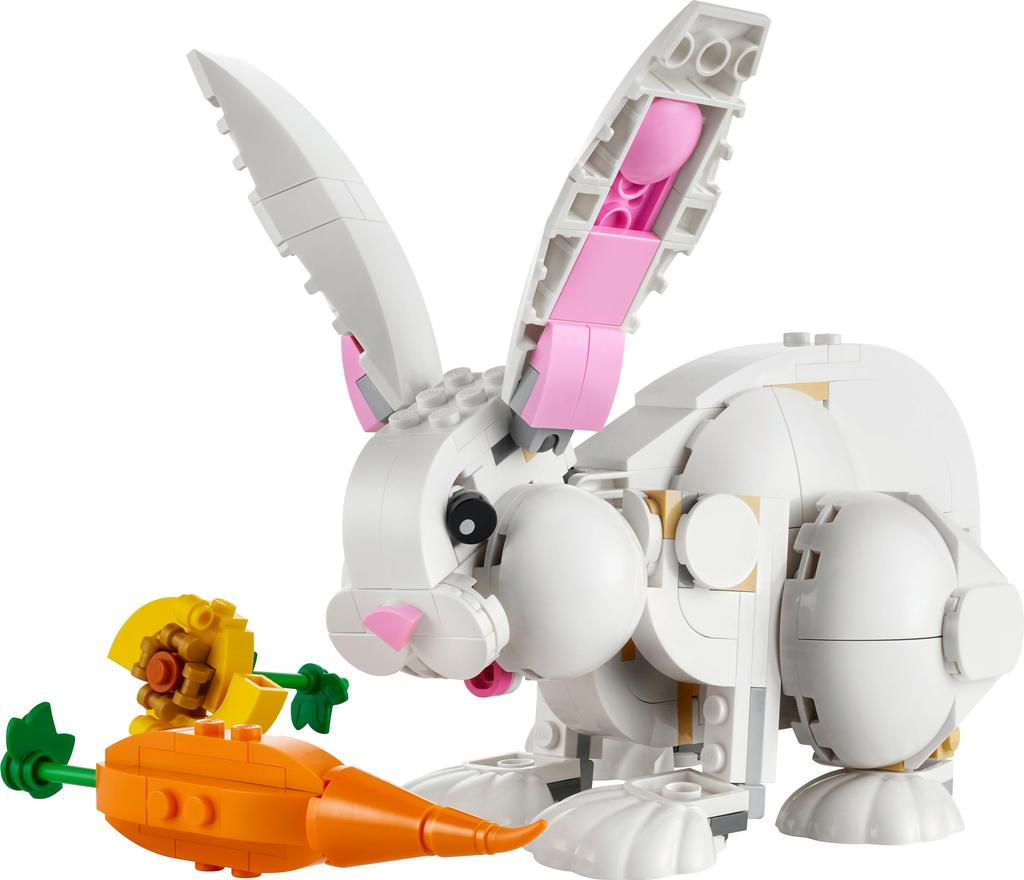 LEGO Creator Expert White Rabbit Toy, Gift for Birthdays, Christmas, Girls, Boys, Ages 8, 9, 10, Elementary School Students, Animal Creature, 31133