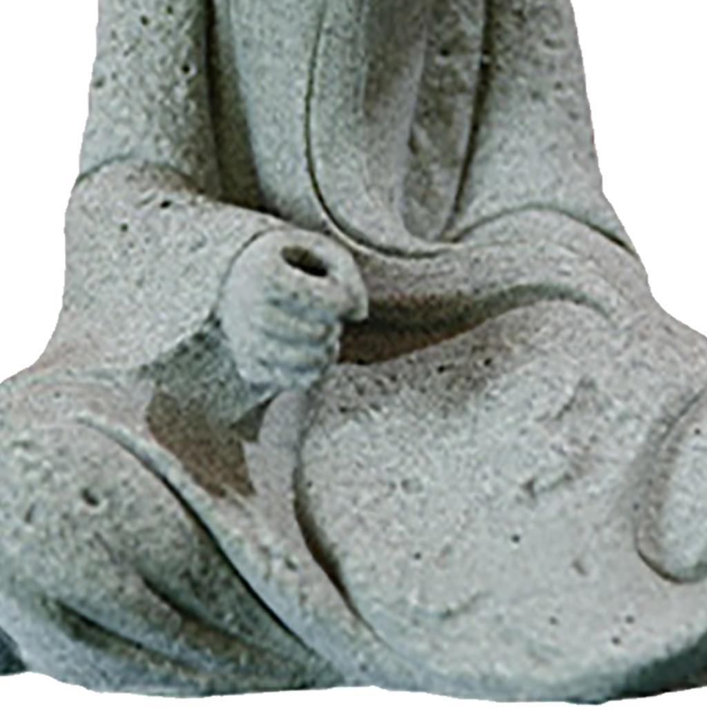 Mini Fisherman Statue Aquarium Sitting Fishing Figurine Asian Zen Decoration Sandstone Vintage