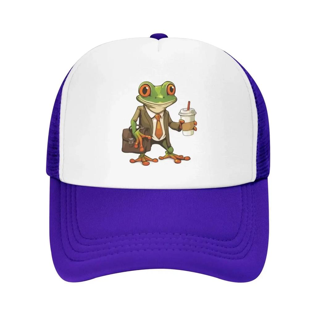 Mesh Dad Hat Adjustable Washed Cool Tree Frog Coffee Baseball Dad Cap Funny Distressed Ball Trucker Cap for Women Unisex Unisex
