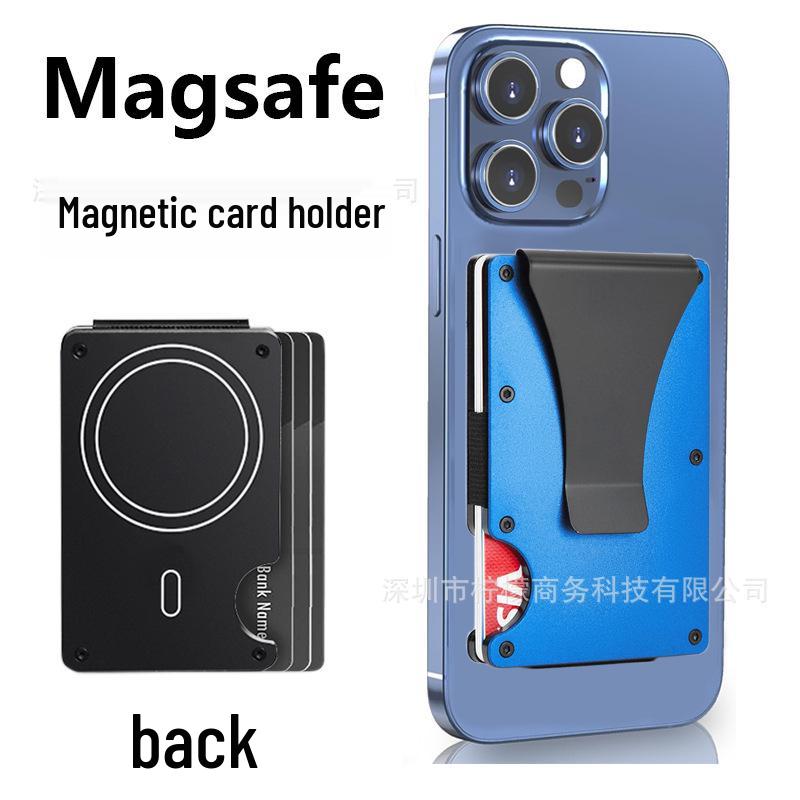 Apple MagSafe Compatible RFID Anti-Theft Metal Wallet with Strong Magnetic Card Holder