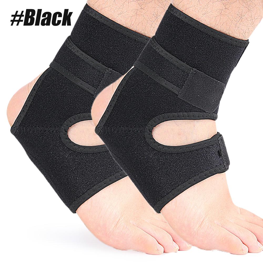 1/2Pcs Ankle Support Brace with Silicone Heel Pad, Adjustable Compression Sleeve Strap Wrap, Sprain, Arthritis