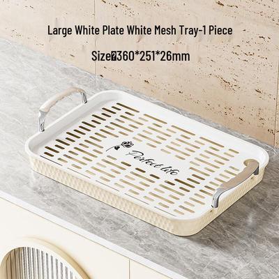 ZISIZ Large Double-Layer Plastic Tea Draining Tray