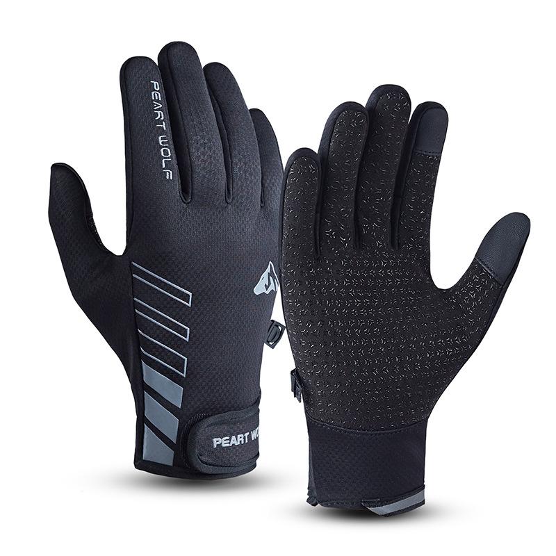 Meier Non-slip velvet thermal touch screen gloves, men's windproof sticky sports cycling motorcycle gloves