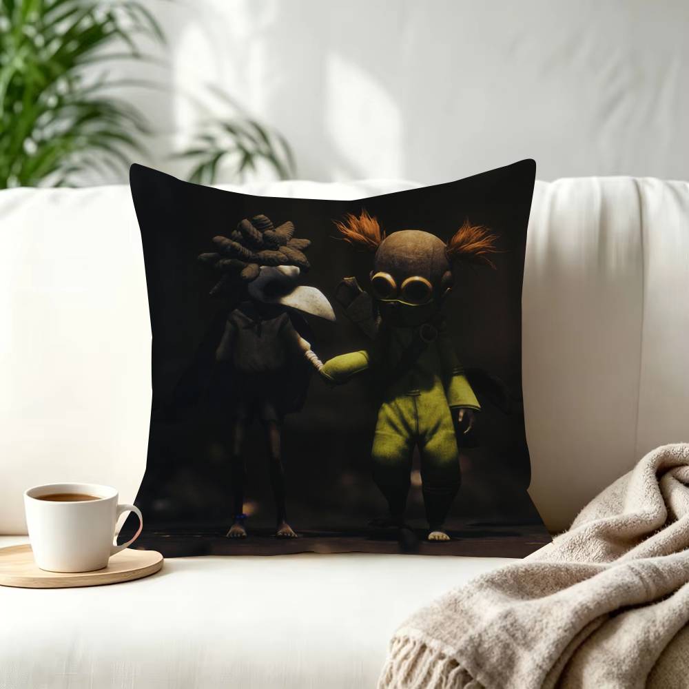 Little NNightmares Decorative Polyester Throw Pillow Cover Square Suitable for Home Office Coffee Shop Decor
