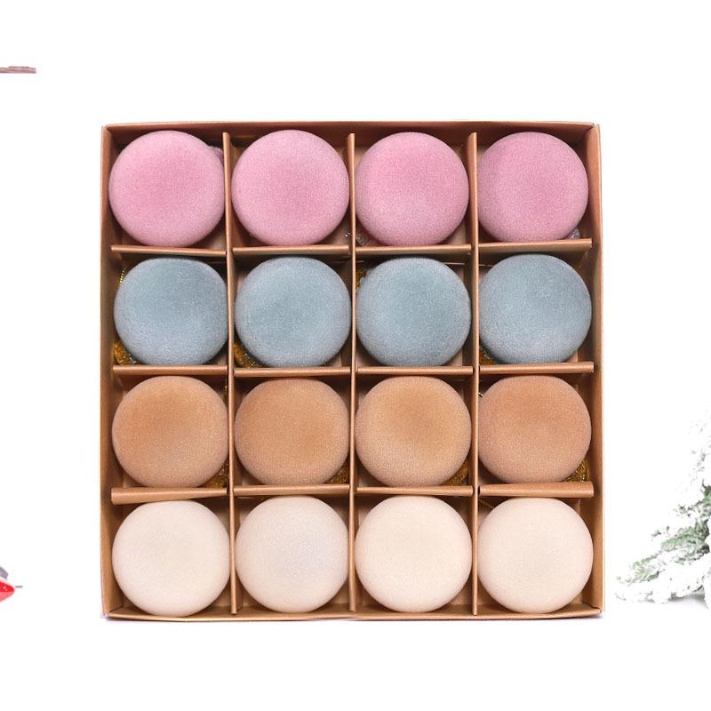 Christmas Flocked Ornament Balls: Set of 16 (6CM) - Gift Boxed Decorations for Tree 6CM/16pcs