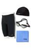 S4R 2025 Swimsuit Starter Competitive Swim Swim Chamois Great Value Men's 4-Piece Kit Swimsuit, Cap, Goggles, Towel, Anti-Fog, Quick-Drying Towel,