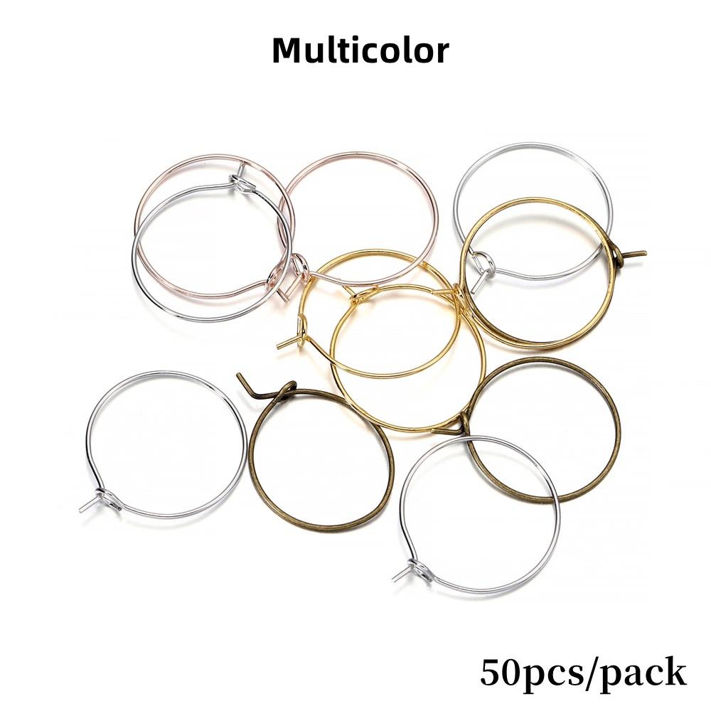 10-50pcs/lot 20 25 30 35 40 mm Hoops Earring Big Circle Hanging Earrings Findings For DIY Jewelry Making Accessories Supplies