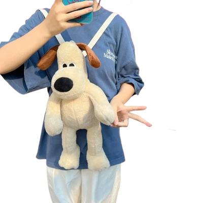 Zaino Peluche Cane Divertente Carino Anime Cucciolo Peluche Giocattolo Bambola Grande Capacità Porta Cosmetici Merenda Borsa a Spalla Regali di Compleanno