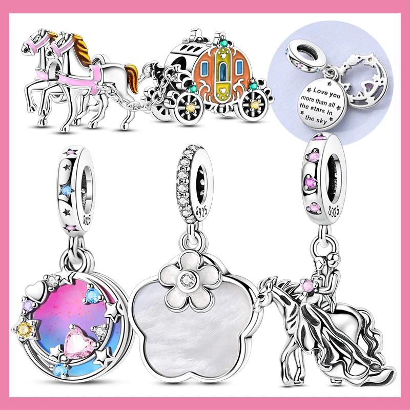 New Charms Copper Riding Horse Pumpkin Carriage Beads Magic Heart Charms Fit Original Bracelets Diy Fine Gifts For Women