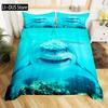 Shark Duvet Cover Set Deep Sea Animal Bedding Set Cartoon Ocean Sharks Colourful Hand Drawn Comforter Cover For Kids Boys Girls