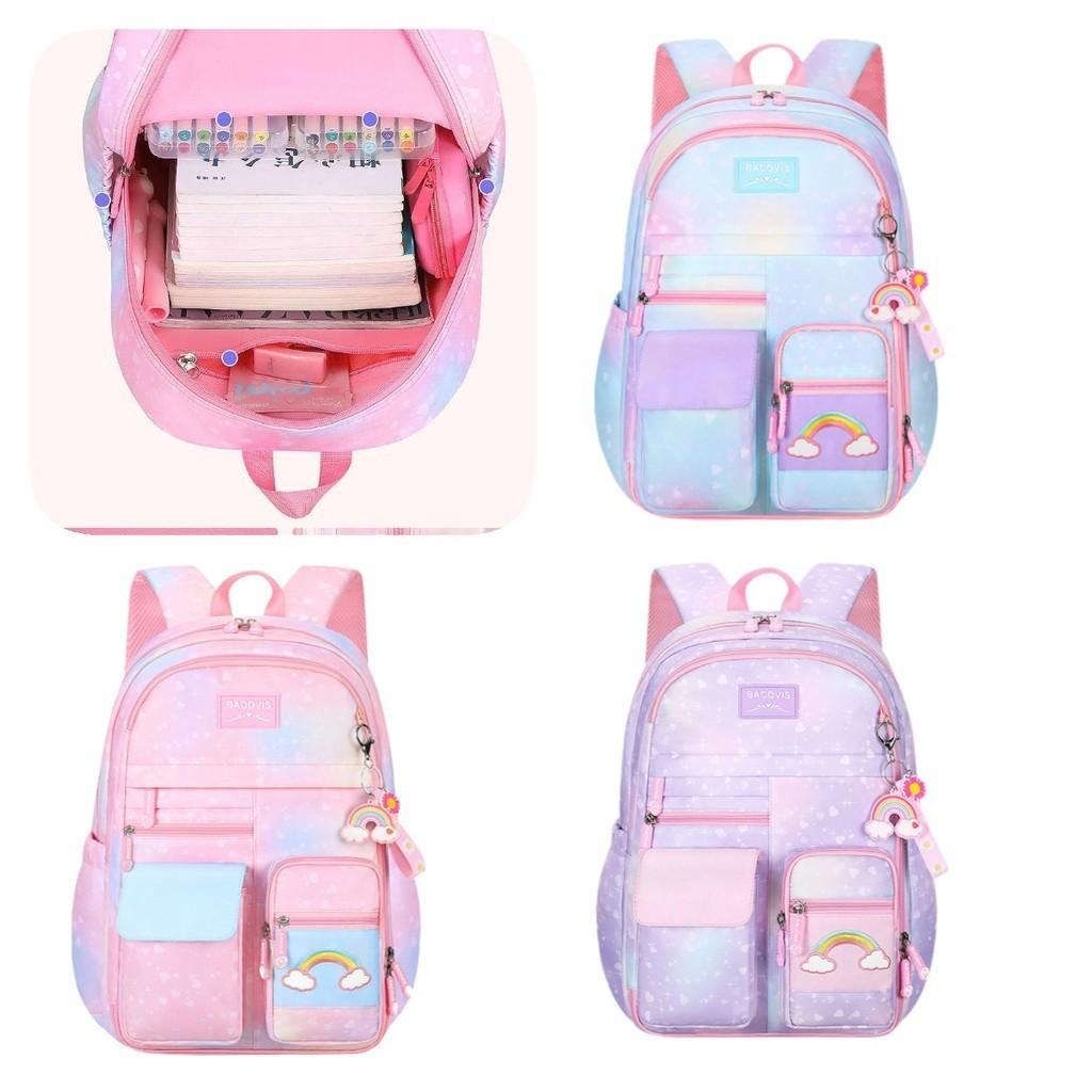 Adorable Geometric Pattern Lightweight Kids Backpack For Boys And Girls In Rainbow Colors