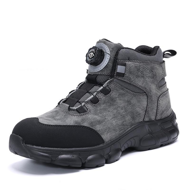Drehknopf Sicherheitsstiefel Herren Damen Stahlkappe Sicherheit Arbeitsschuhe Durchstichsicher Schutz Arbeitssicherheitschuhe Größe 47 48