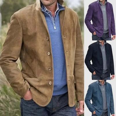 2024 Hot New Vintage Lapel Single Breasted Suit Turndown Collar Coat Men Retro Casual Jacket Men's Clothing Regular Jacket Coat