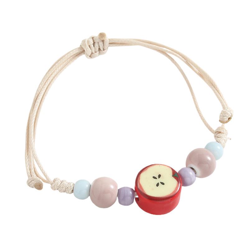 Mori Style Apple Conch Ceramic Beaded Bracelet - Versatile Christmas Ornament for Students
