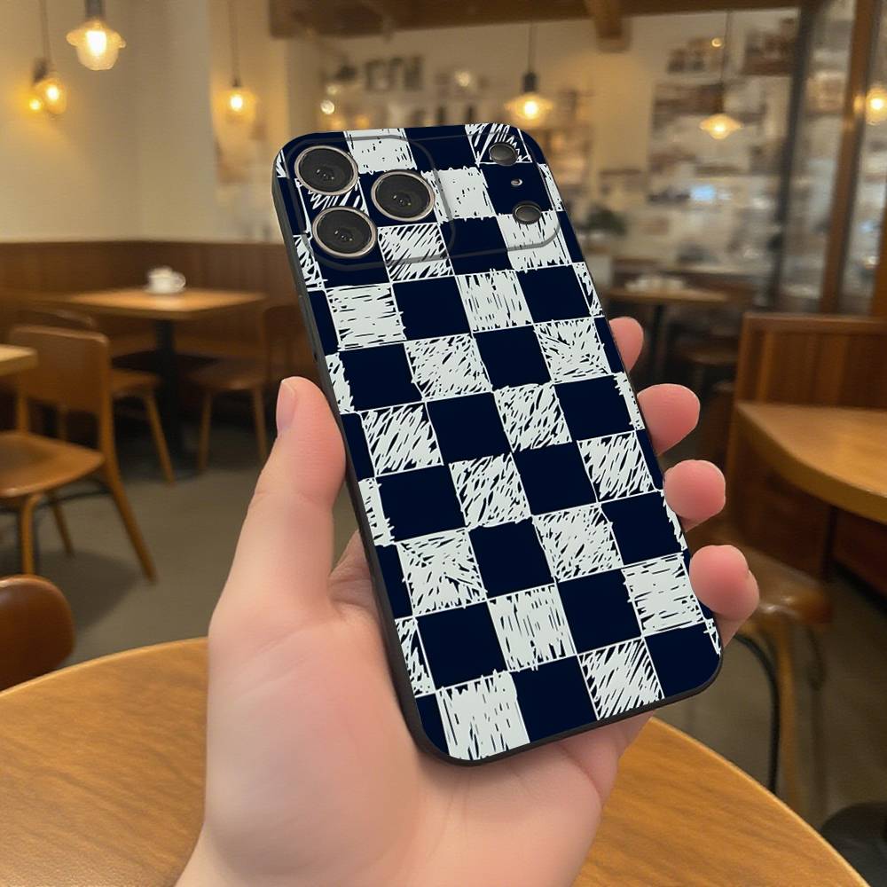 Chess Phone Case For iPhone 17,16,15,14,13,12,11,Pro,XS,Max,XR,Plus,E,SE4,Mini Black Soft Cover
