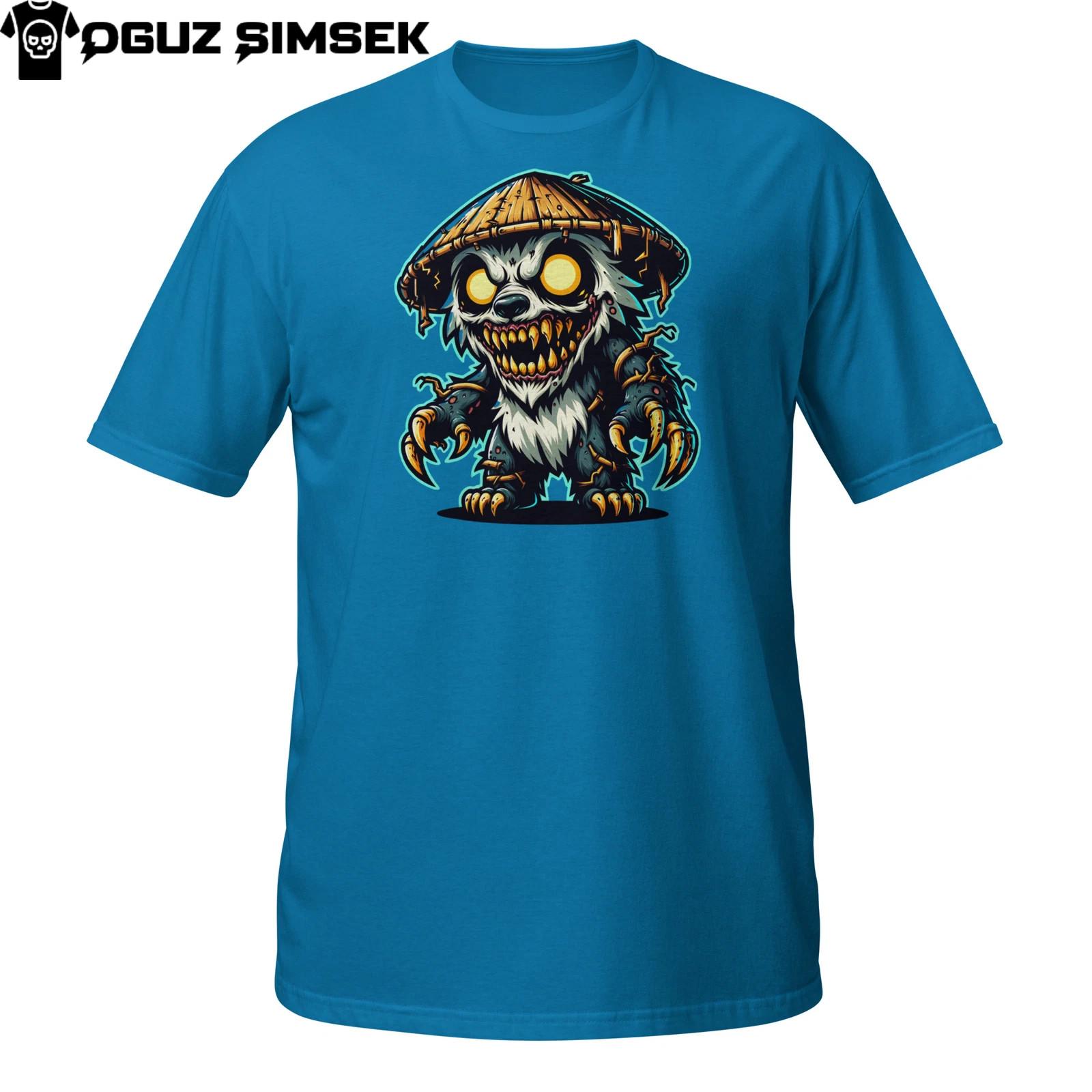 Monster Panda T-Shirt Mens Womens Tees Top | Savage Claw Beast in Straw Hat | Horror Streetwear XL