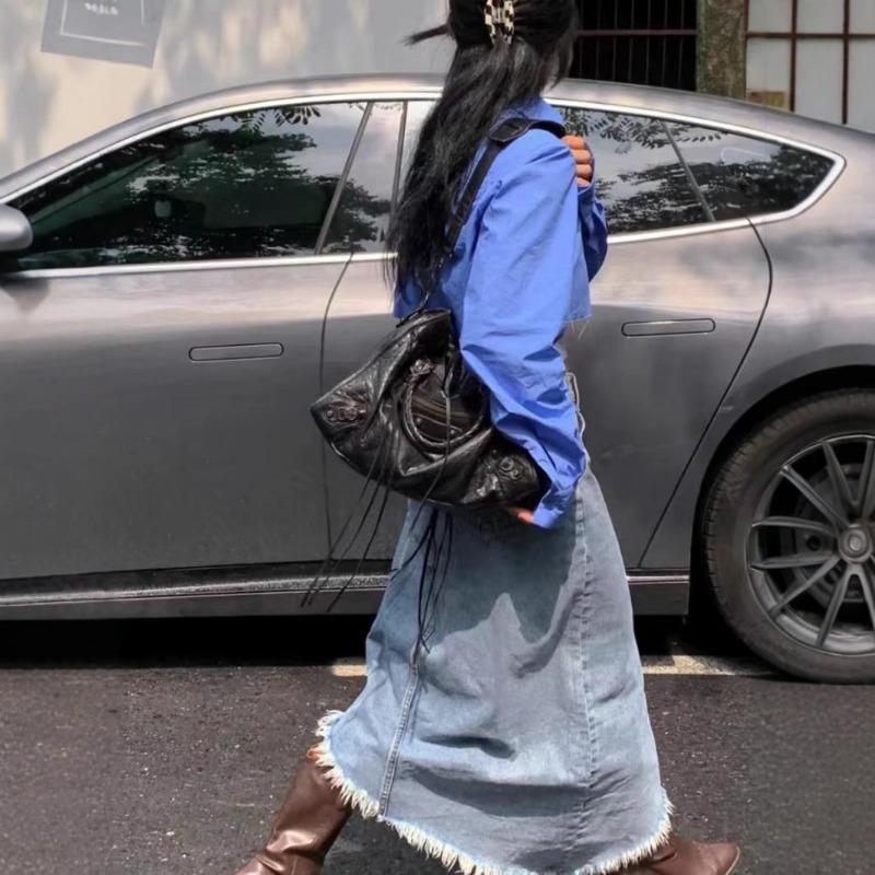 Nová taška French Riviera Industrial Rivet Biker - ABG Chic Skládaná taška Multiway s Y2K nádechem pro Streetwear & Noční život