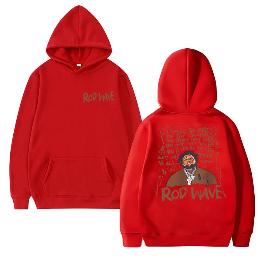 Hot Rapper Rod Wave Punk Double Sided printed Hoodies Men women vintage hip hop streetwear pullovers Unisex Fleece Sweatshirt