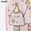 M.Latin Kids' Winter Striped Mock Neck Long Sleeve T-Shirt