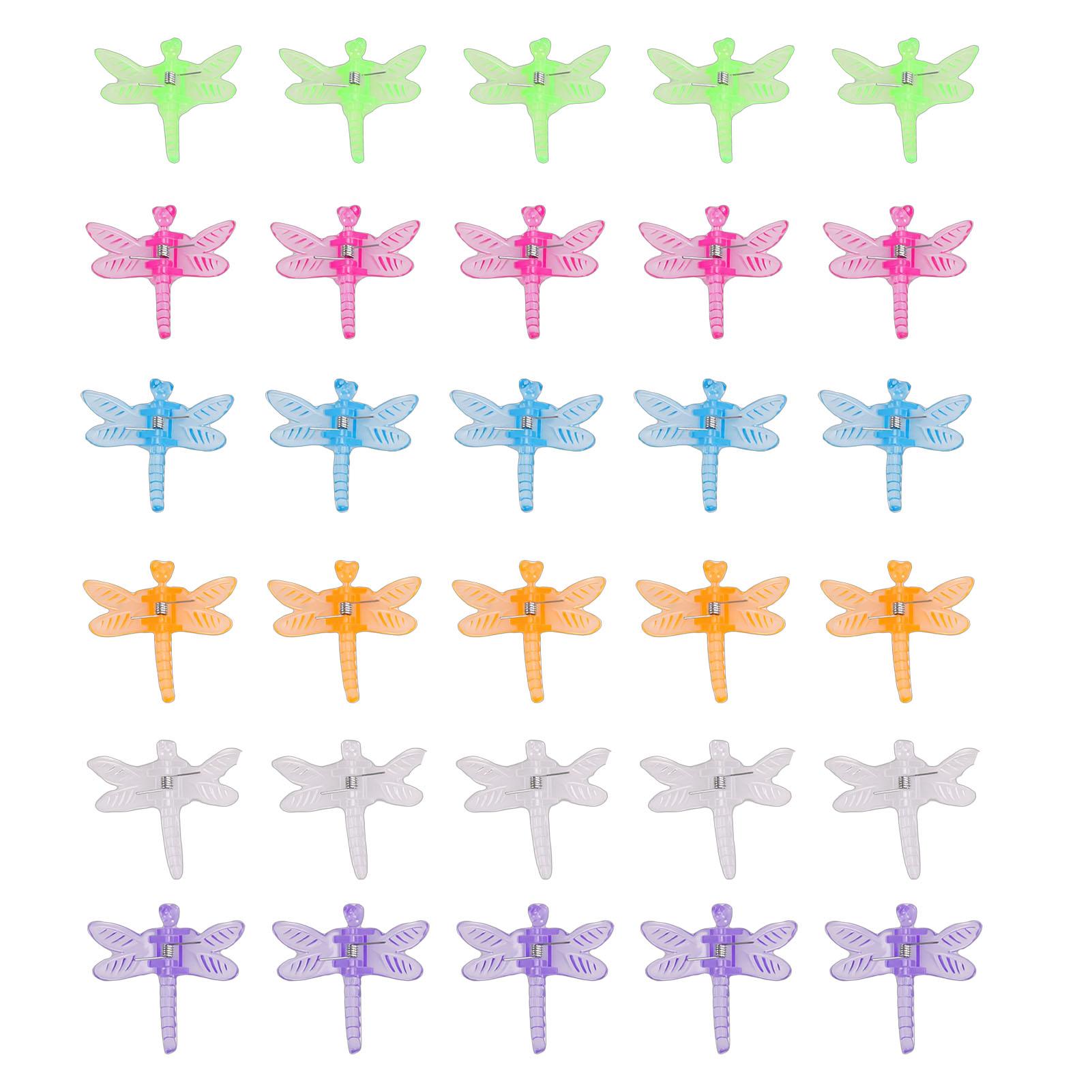 Koogeelife Unisex 30Pcs Dragonfly Plant Clips Plastic Garden Orchid Support Cute Flower Vine Clips For Supporting Stems Vines Multi Color