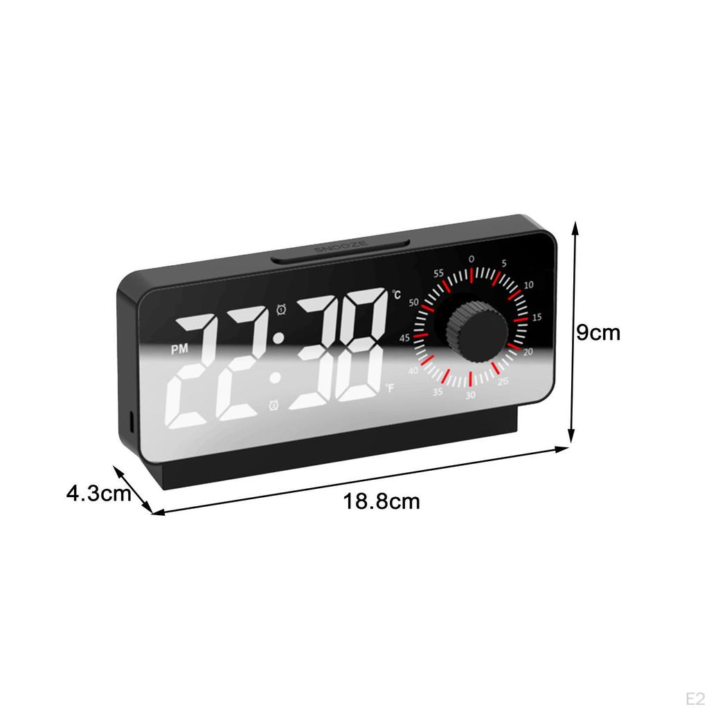 Digital Alarm Clock with Timer Bedside USB Dimmable Minimalistic Clocks for