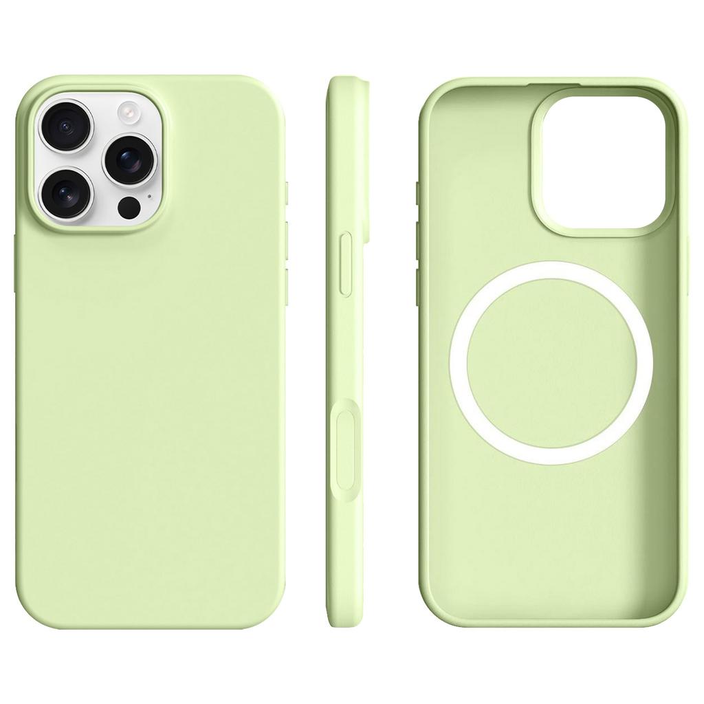 For iPhone 16 Pro Max Case Compatible with MagSafe Ultra Thin Liquid Silicone + PC Phone Cover