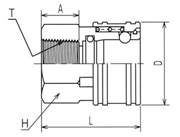 Yamato STY Coupling Socket Thread 173 BSBM (Male Mounting, Brass) STY6-SF STY6-SF