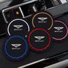 2PC Leather Car Anti Slip Mat Coaster for New Bentley Flying Spur Continental GT Bentayga Mulsanne Car Water Cup Slot Accessory