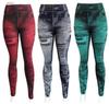 Sexy Imitation Jeans Leggings High Waist Pants Fitness Slim Sport Push Up Leggings for Women