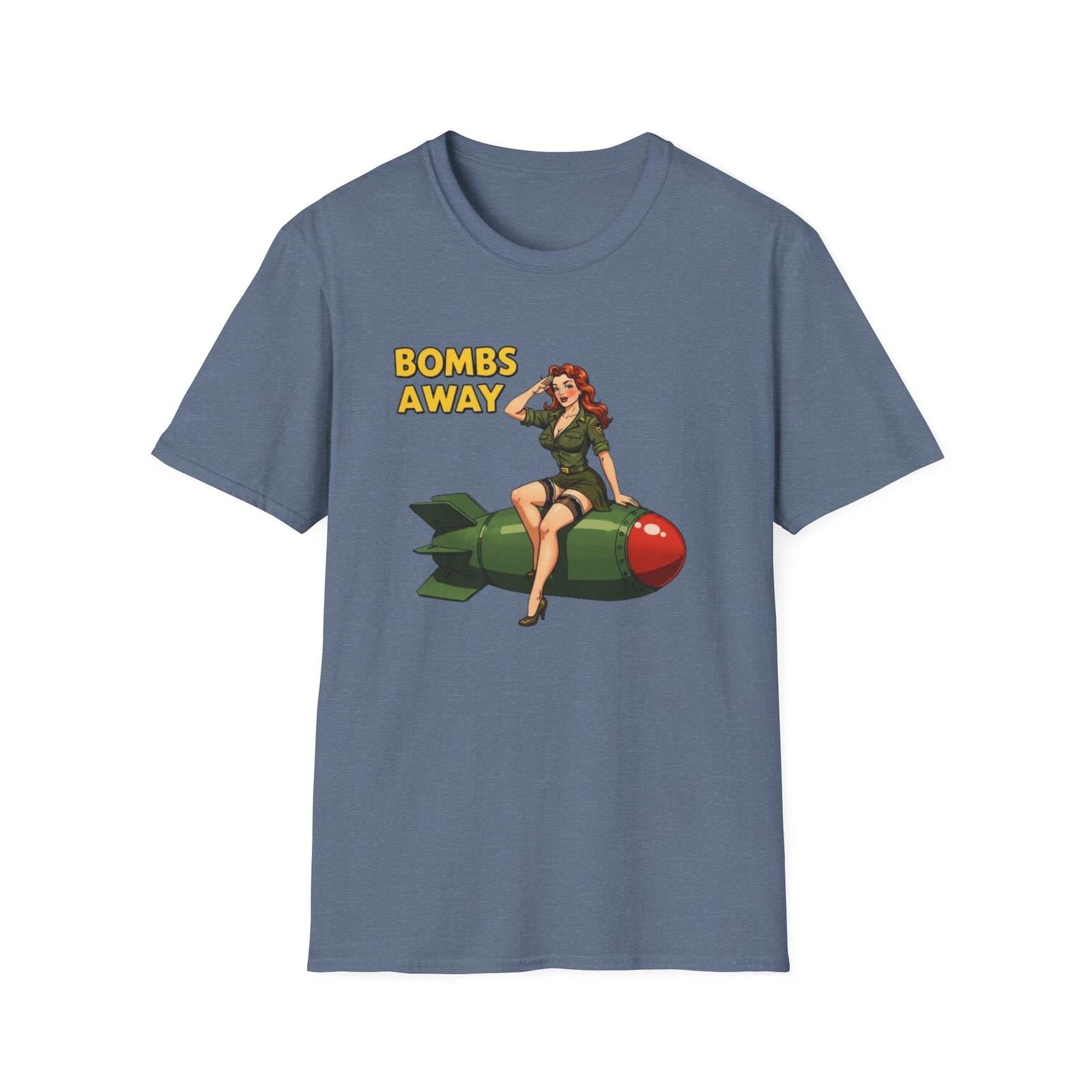 Bombs Away Graphic T shirt, Unisex Top, Bomb Design, Casual Top, Military Tee 4XL
