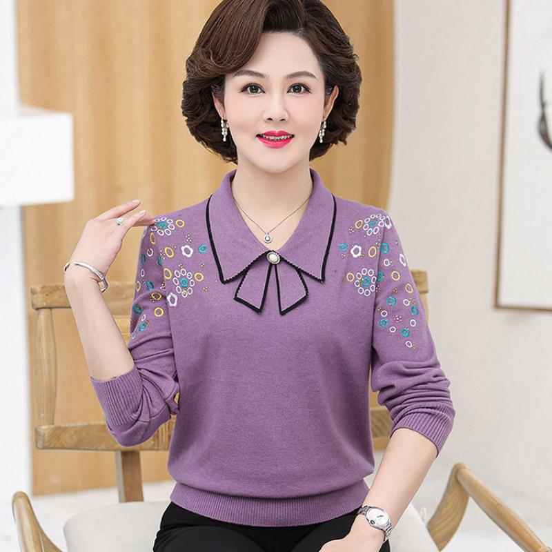 Middle-aged mother spring clothes small bottom top the elderly grandmother women's clothes spring and autumn clothes