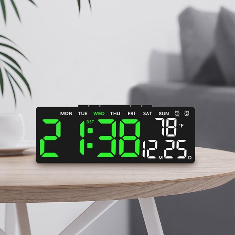 LED Digital Clock with Time, Date, and Temperature Display for Practical Home Access