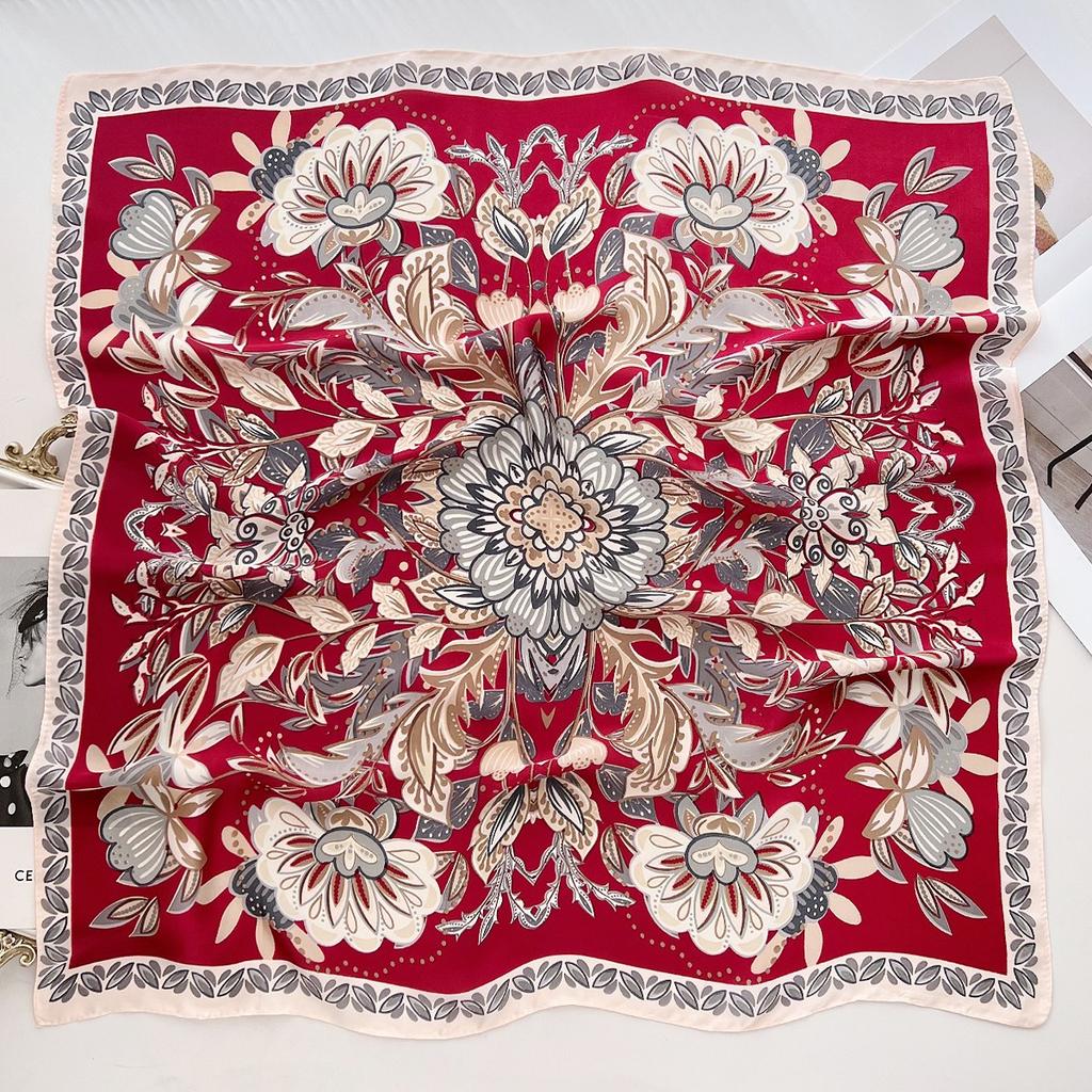 Spring and Summer Graffiti Flowers 71 * 71 Square Scarf Travel Sunscreen Headscarf Practical High-end Scarf for Mother