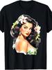 Men's & Women's Hawaiian Pin-Up Girl Unisex 100% Cotton T-Shirt, Soft, All Season Casual Streetwear Essential, All-Match All Seaso