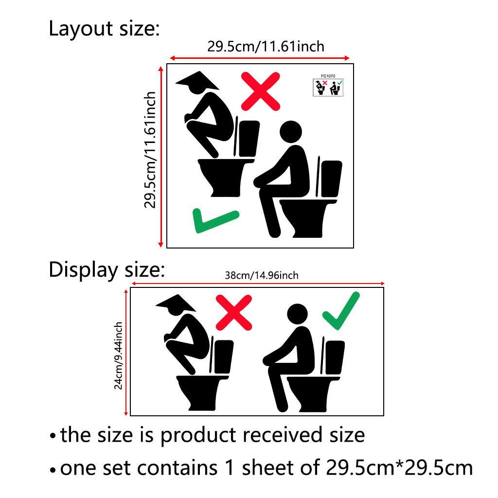 

Toilet Sticker Waterproof Vinyl Wallpaper Home Decor For Bar Bathroom Toilet Stickers Wall Art Decal 29.5x29.5cm