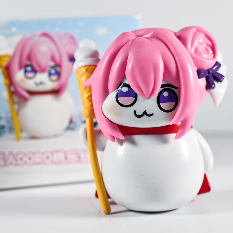 Doro Dorothy Q version figure, snowman snow king powder dog figure animation car ornament doll two-dimensional model