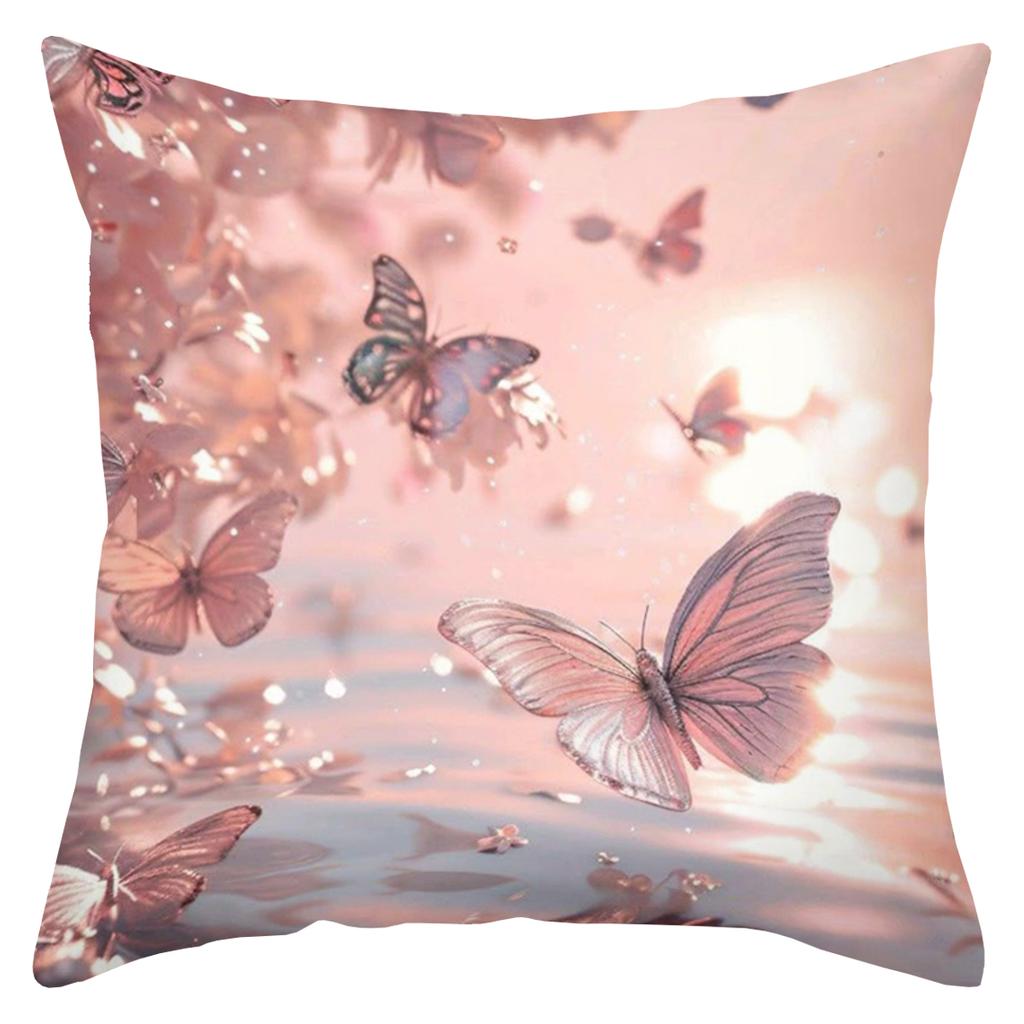 Butterfly & Maple Leaf Printed Soft Decorative Throw Pillows Polyester pillowcase, sofa decorative cushion cov Headboard Pillow
