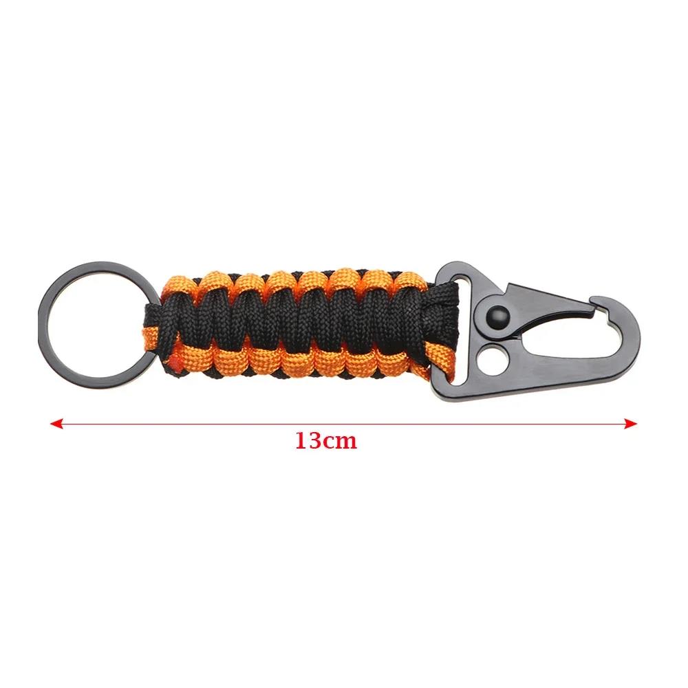 10pcs Paracord Keychain Military Braided Core Rope Carabiner Bottle Opener Outdoor Emergency Knot Survival Tools for Camping 4