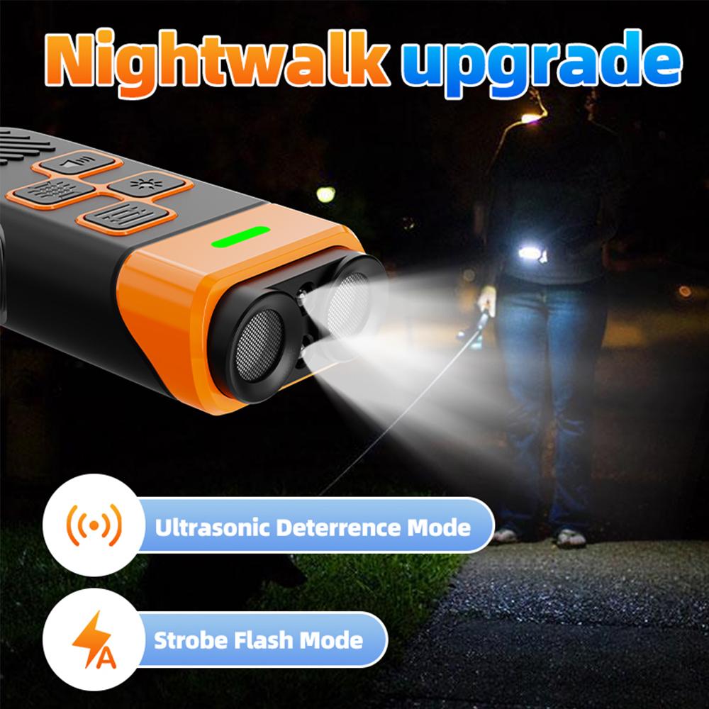 Professional Anti Barking Deterrent Ultrasonic and Light Dog Repeller Dual-action Ultrasonic and Bright Light Pets Trainer